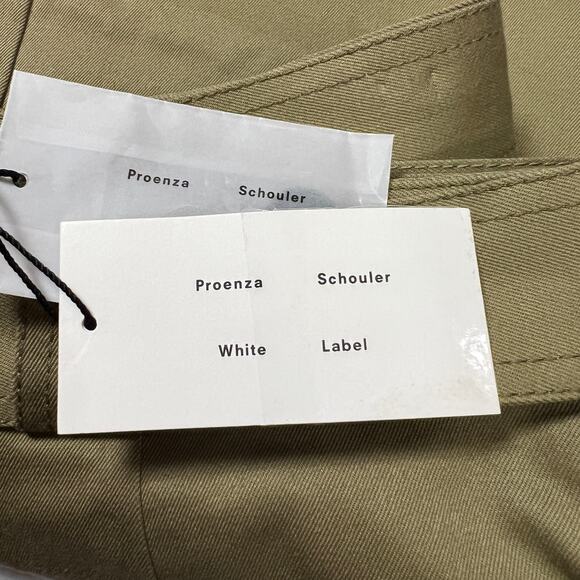 NEW Proenza Schouler White Label Cotton Twill Cargo Pants SIZE 6 Khaki Green NWT - Picture 14 of 16